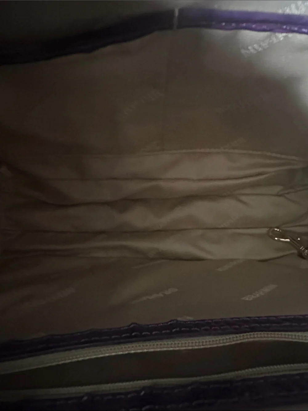 Brahmin Purple Croc-Embossed Buckle Shoulder Bag
